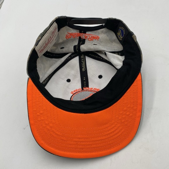 Golden State Warriors Hat Camo Neon Orange Mitchell Ness SnapBack Adjustable VGC - Picture 8 of 12